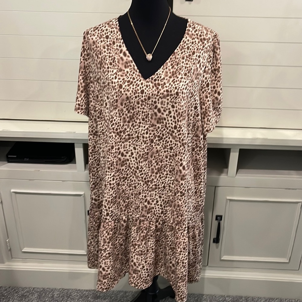 A New Day animal print dress. Has ruffle on the bottom. Cuteness.